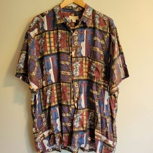 Kahala Mens Hawaiian Shirt, XL